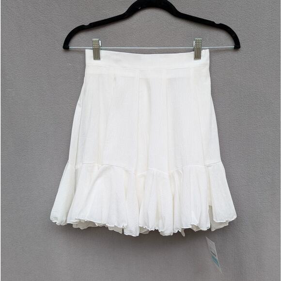 NWT Storets White Isla Floaty Ruffle Cotton Mini Skirt/Skort, size S-M - Picture 1 of 8